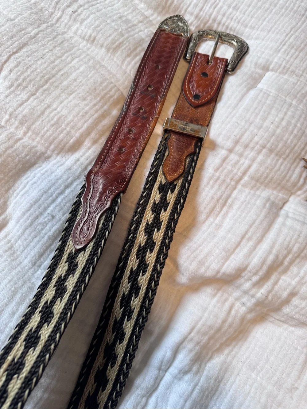 Braided horsehair belt. Size 36
